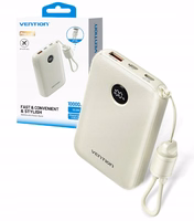 Vention 10000 mAh išorinė baterija 2xUSB-C 1xUSB-A 22,5 W, rusvai gelsvas