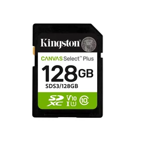 Kingston memory card 128GB SDXC Canvas Select Plus Gen3 150MB/s C10 UHS-I U1 V10