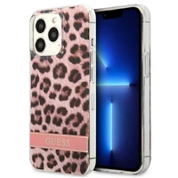 Guess GUHCP13LHSLEOP iPhone 13 Pro / 13 6.1" rožinis/rožinis kietas dėklas Leopardas