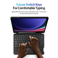 DUX DUCIS dėklas DK sulankstomas su belaidžiu klaviatūra SAMSUNG Tab S9/S9FE/S10FE juodas