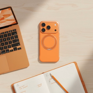 Dėklas EDGE FREE suderinamas su MagSafe skirtas IPHONE 17 kosminė oranžinė