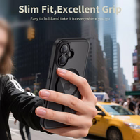 "Tech-Protect Magpeak Magsafe CC" dėklas "iPhone 17" - skaidrus, juodas