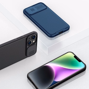 Nillkin CamShield Pro Magnetinis dėklas iPhone 14 Plus dėklas su kameros apsauga juodas (su MagSafe)