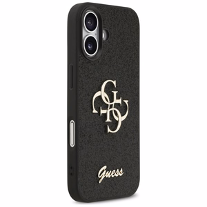 Guess Fixed Glitter Big 4G dėklas telefonui iPhone 17 - juodas