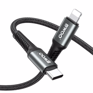 BWOO pintas kabelis USB-C - Lightning 3m 30W juodas