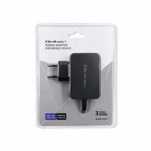 Qoltec 51024 mobiliojo įrenginio kroviklis Universalus Juoda AC Spartusis įkrovimas Vidaus