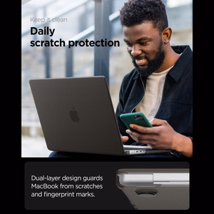 Spigen AirSkin dėklas, skirtas MacBook Pro 14" 2021 / 2023 / 2024 / 2025 / 2026 – pusiau skaidrus