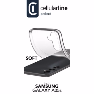 Cellularline Soft dėklas, skirtas Samsung Galaxy A05s, skaidrus