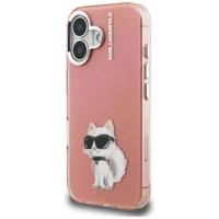 Karl Lagerfeld IML Aquarelle Choupette & Logo iPhone 16 deklas - rozinis