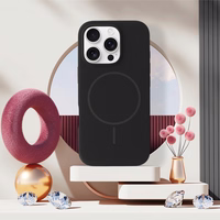 Magnetinis plonas silikoninis dėklas telefonui Iphone 16 Pro juodas