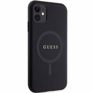 Guess GUHMN61PSAHMCK чехол для iPhone 11 / Xr - чёрный Saffiano MagSafe