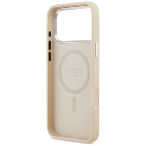 Guess Triangle Logo MagSafe Dėklas for iPhone 17 Pro - smėlinis