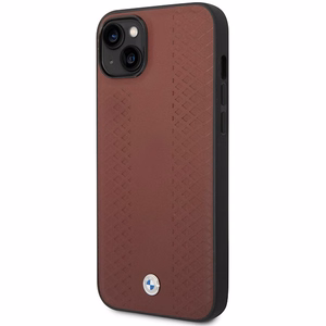 Dėklas telefonui BMW BMHCP14S22RFGR iPhone 14 6.1 - raudonas odinis diamantinio rašto