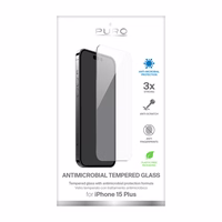 PURO Anti-Bacterial Tempered Glass - Tempered protective glass with antimicrobial protection iPhone 15 Plus
