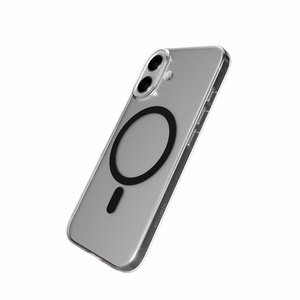 Puro Lite Mag TPU+PC dėklas suderinamas su MagSafe iPhone 17 - skaidrus su juodu žiedu