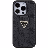 Guess dėklas telefonui su stovu Grip Stand 4G Triangle Strass iPhone 15 Pro Max - juodas