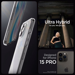 Spigen Ultra Hybrid чехол для iPhone 15 Pro Max - прозрачный матовый