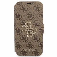 Guess GUBKP13X4GMGBR iPhone 13 Pro Max 6.7" rudas/rudas knygos tipo dėklas 4G Big Metal Logo
