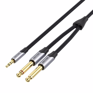 Garso kabelis mini lizdas 3.5mm į 2x lizdas 6.35mm kištukas Vention BARHL 10m