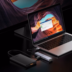 Ugreen CM475 daugiafunkcis šakotuvas USB 3.0 - 3x USB / Ethernet RJ-45 / USB Type-C PD - pilkas