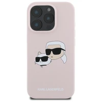 Dėklas telefonui Karl Lagerfeld Silikoninis Nauble Heads Print MagSafe iPhone 16 Pro Max - rožinis