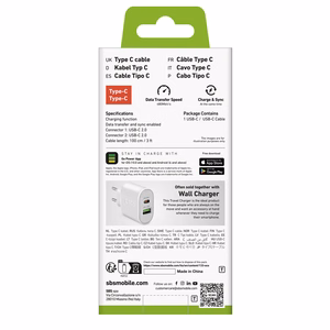 SBS TECABLETCC10W USB-C kabelis - USB-C Power Delivery 25W 1 m - baltas