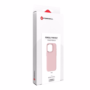 Чехол для iPhone 15 PRO Forcell F-Protect Frame Premium совместим с MagSafe розовый