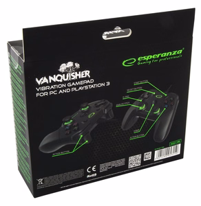 Esperanza EGG110K žaidimų valdiklis Gamepad PC, Playstation 3 analoginis / skaitmeninis USB 2.0 juodas