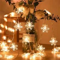 LED kalėdinės lemputės snaigė/žvaigždė - 3m/20 lempučių šiltai baltos maitinamos bat. 3xAA EHD-LS04