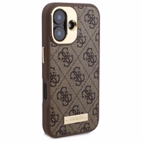 Guess 4G Logo Plate Magnetinis dėklas iPhone 16 - rudas