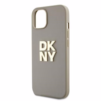 DKNY Dėklas telefonui su dirželiu ir logotipu iPhone 15 / 14 / 13 - smėlio spalvos