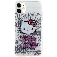 Hello Kitty IML Kitty ant plytų grafiti dėklas iPhone 11 / Xr - balta