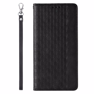 Magnetinis dirželio dėklas Samsung Galaxy S23 Ultra su atverčiamu piniginės mini dirželiu ir stovu juoda