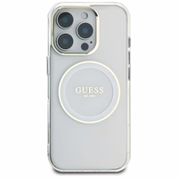 Guess IML Metal Colored Circle Classic Logo Magnetinis dėklas telefonui iPhone 16 Pro Max - baltas