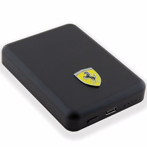 Ferrari Metal Logo MagSafe 15 W 5000 mAh išorinė baterija – juoda