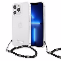 Guess GUHCP13LKPSBK iPhone 13 Pro / 13 6.1" skaidrus kietas dėklas Black Pearl