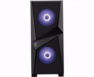 MSI MAG FORGE 100M vidutinio dydžio bokštelio žaidimų kompiuterio korpusas, juodas, 2× 120 mm ARGB PWM ventiliatorius, 1× 120 mm ventiliatorius, ARGB Hub, Mystic Light Sync, grūdintas stiklas, ATX/mATX/mini-ITX
