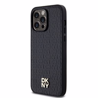 DKNY odinis monogramos rašto su metaliniu logotipu magnetinis dėklas telefonui iPhone 14 Pro Max – juodas