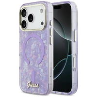 Guess IML Shell Script Metal MagSafe Case for iPhone 17 Pro Max - Purple