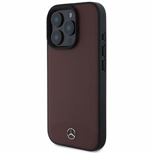 Mercedes tekstūruotos ir lygios odos magnetinis dėklas iPhone 16 Pro Max - raudonas