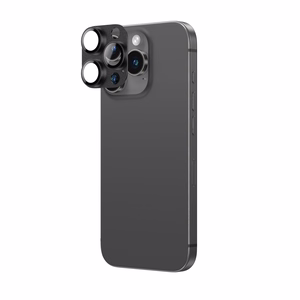 AmazingThing aviacijos klasės lydinio grūdintas stiklas objektyvui iPhone 16 Pro / 16 Pro Max - juodas