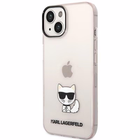 Karl Lagerfeld Permatomas Choupette Dėklas telefonui iPhone 14 Plus / 15 Plus 6.7" - rožinė
