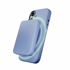 Pure Icon Magnetinis Pro skystas silikoninis dėklas iPhone 17, MagSafe suderinamas, su kameros apsauga ir aliuminio mygtukais - mėlynas