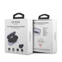 Guess GUTWST31EU TWS Bluetooth ausinės + įkrovimo stotelė violetinės/violetinės