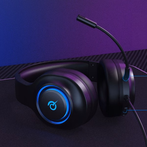 QCY V200 Pro Laidinės Žaidimų Ausinės su 7.1 Garsu ir Nuimamu Mikrofonu - Juodos