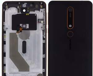Galinis dangtelis Nokia 6.1 juodas/varis originalus (naudotas Grade A)