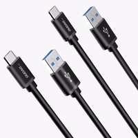 Dudao USB - USB Type C kabelis Super Greitas Įkrovimas 1 m, juodas (L5G-Black)