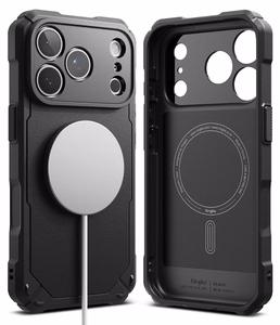 Ringke Rugged Gear Magnetic MagSafe dėklas iPhone 18 Pro / 17 Pro, juodas
