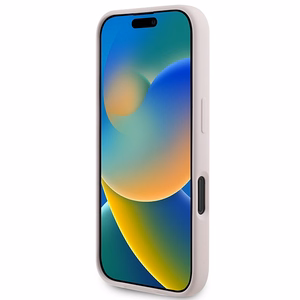 Karl Lagerfeld silikoninis dėklas telefonui Karl&Choupette Heads Ring Magnetinis iPhone 16 - rožinis