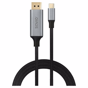 Savio CL-208 USB laidas USB 3.2 Gen 1 (3.1 Gen 1) 2 m USB C juodas, pilkas
